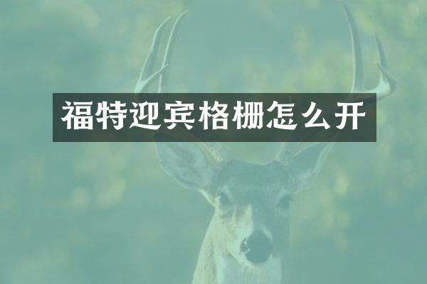 福特迎宾格栅怎么开