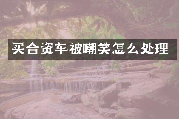 买合资车被嘲笑怎么处理