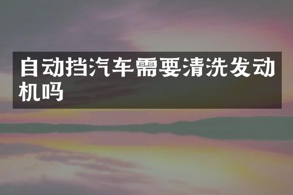 自动挡汽车需要清洗发动机吗