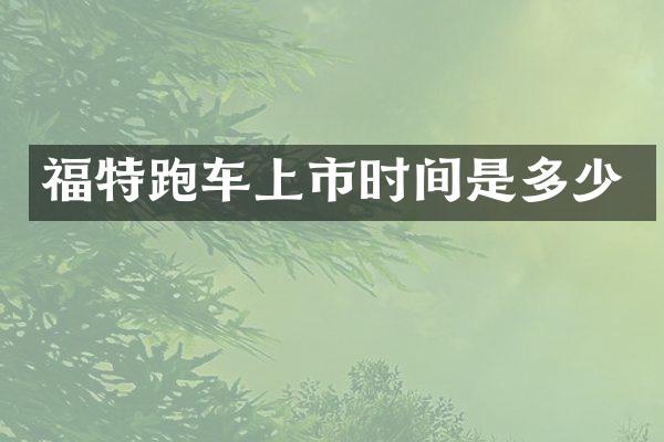 福特跑车上市时间是多少