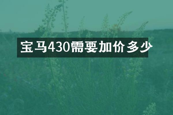 宝马430需要加价多少