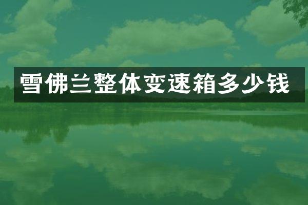 雪佛兰整体变速箱多少钱