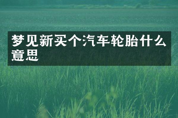 梦见新买个汽车轮胎什么意思