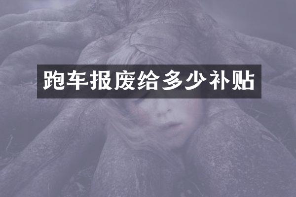 跑车报废给多少补贴