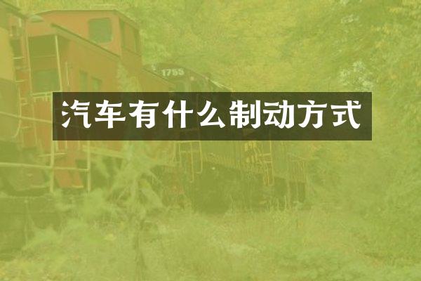 汽车有什么制动方式