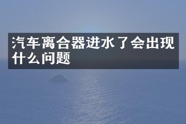 汽车离合器进水了会出现什么问题