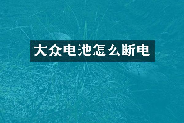 大众电池怎么断电