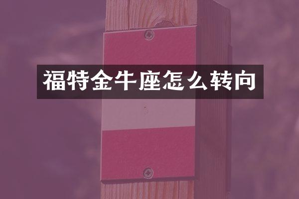 福特金牛座怎么转向