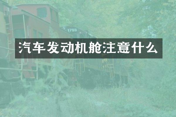 汽车发动机舱注意什么