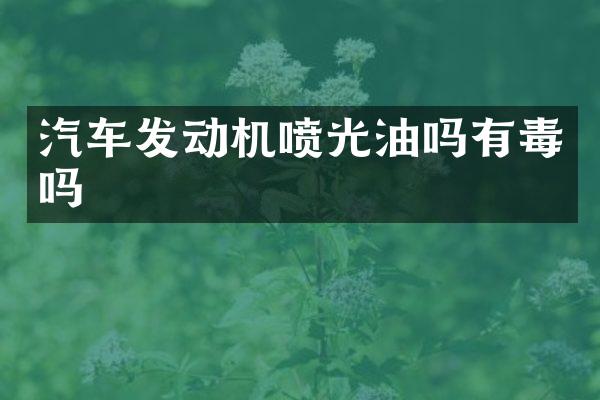 汽车发动机喷光油吗有毒吗