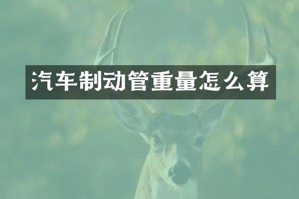 汽车制动管重量怎么算