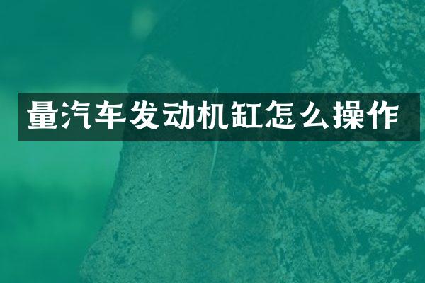 量汽车发动机缸怎么操作