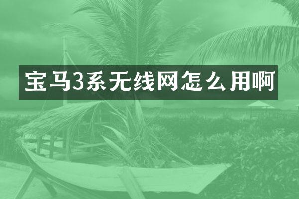 宝马3系无线网怎么用啊