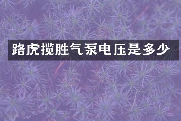 路虎揽胜气泵电压是多少