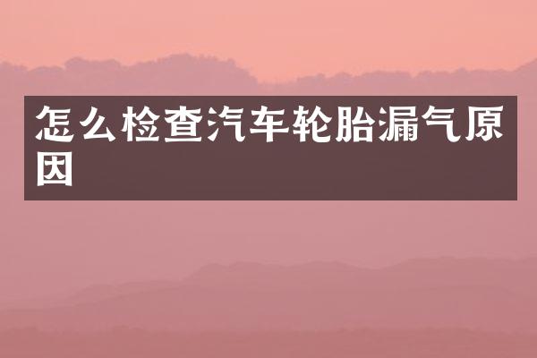 怎么检查汽车轮胎漏气原因