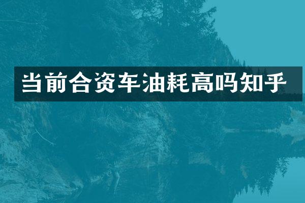 当前合资车油耗高吗知乎