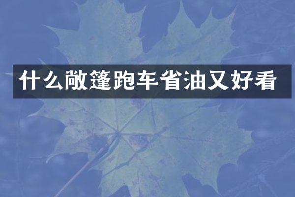 什么敞篷跑车省油又好看