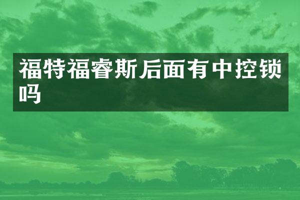福特福睿斯后面有中控锁吗