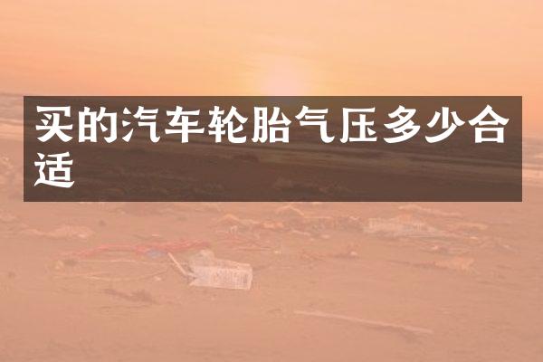 买的汽车轮胎气压多少合适