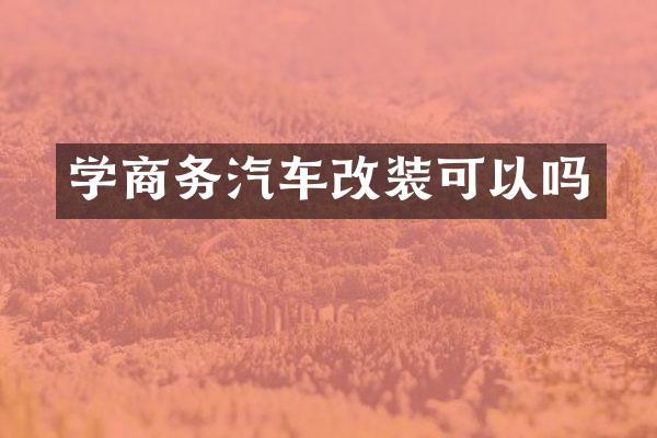 学商务汽车改装可以吗