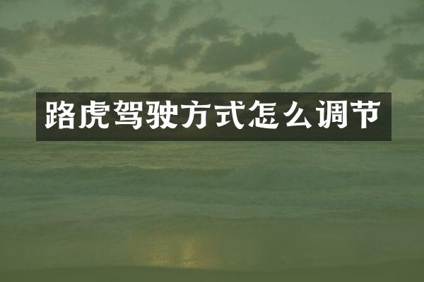 路虎驾驶方式怎么调节