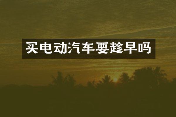 买电动汽车要趁早吗