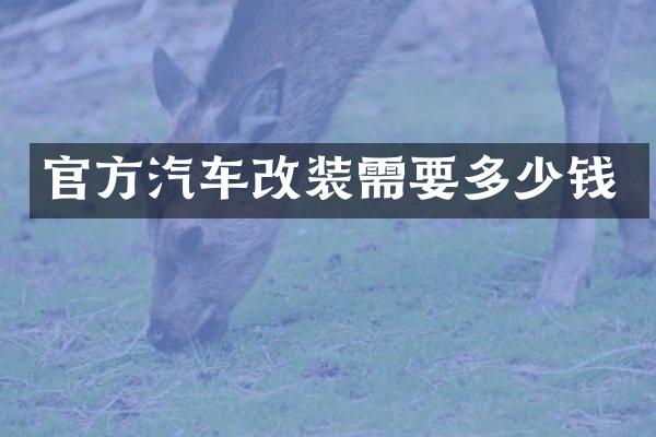 官方汽车改装需要多少钱