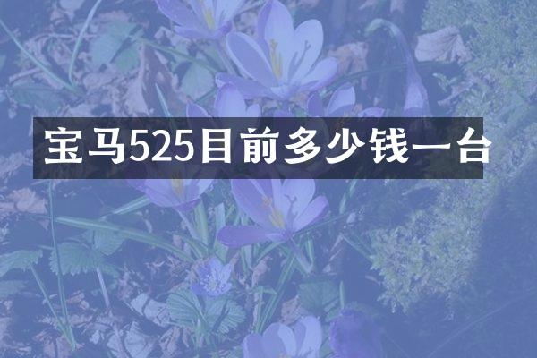 宝马525目前多少钱一台