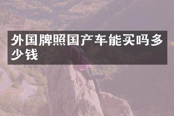 外国牌照国产车能买吗多少钱