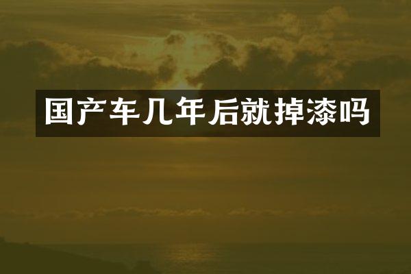 国产车几年后就掉漆吗