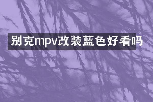 别克mpv改装蓝色好看吗