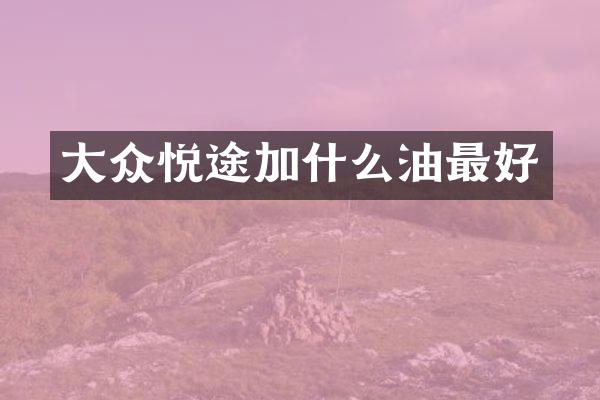 大众悦途加什么油最好