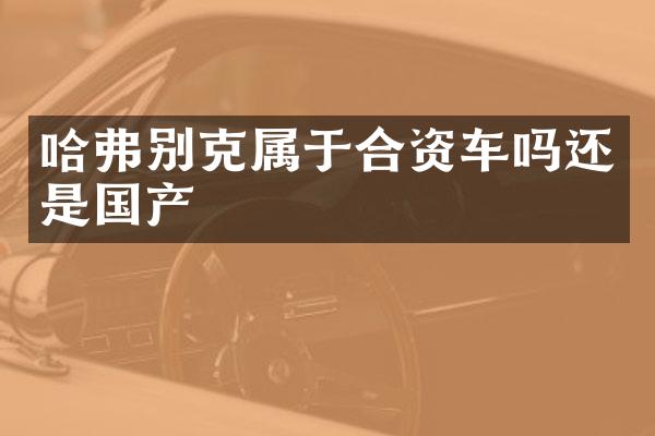 哈弗别克属于合资车吗还是国产