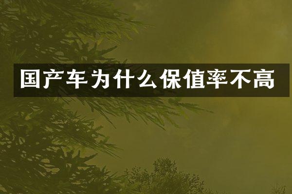 国产车为什么保值率不高