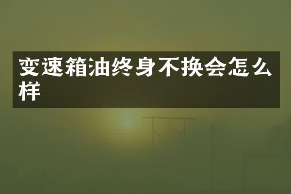 变速箱油终身不换会怎么样