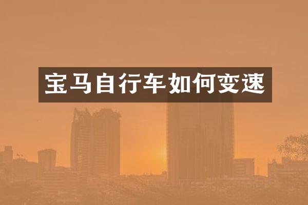 宝马自行车如何变速