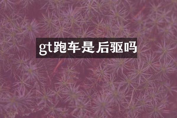 gt跑车是后驱吗