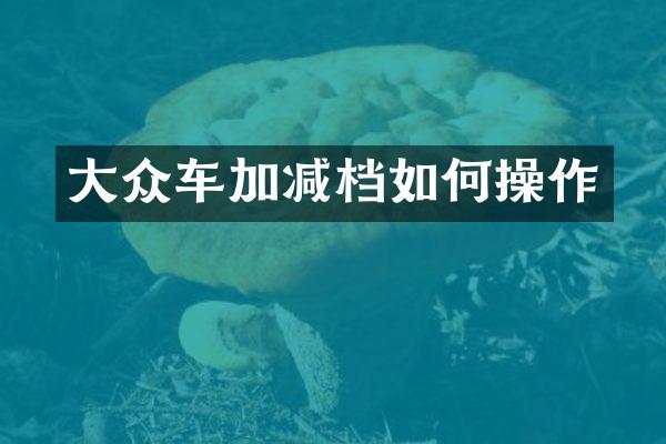 大众车加减档如作