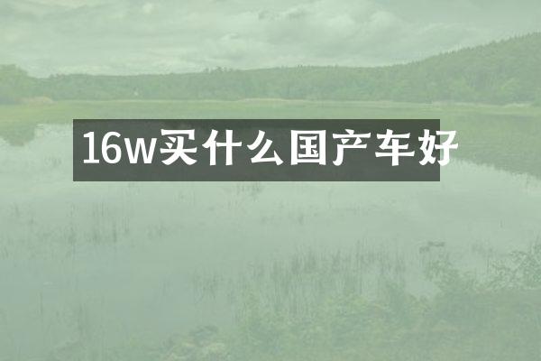 16w国产车好