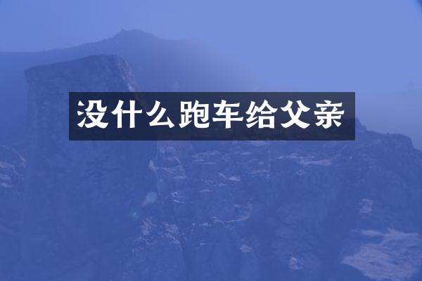 没什么跑车给父亲