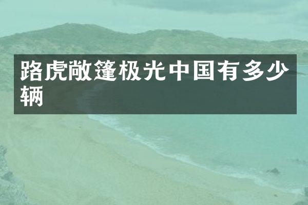 路虎敞篷极光中国有多少辆