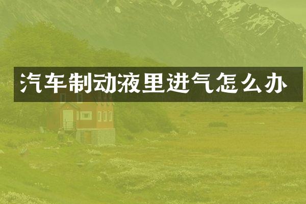 汽车制动液里进气怎么办