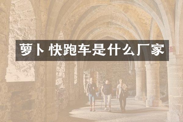 萝卜快跑车是什么厂家