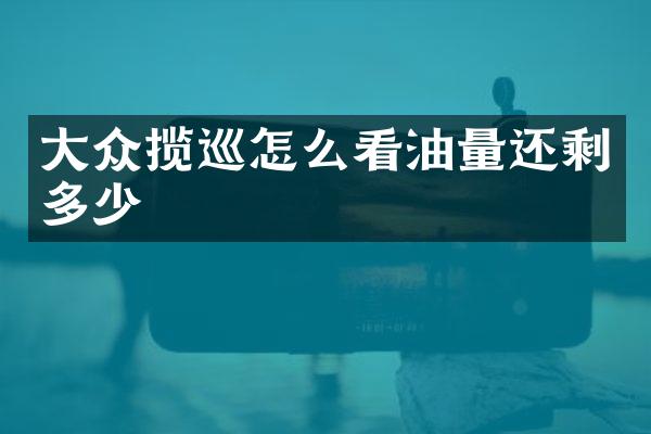 大众揽巡怎么看油量还剩多少