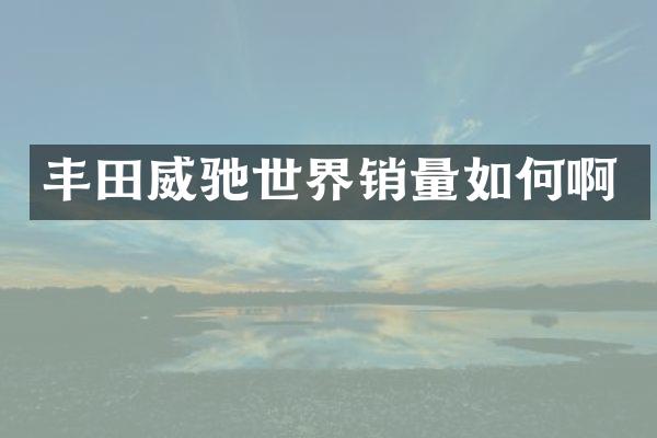 丰田威驰世界销量如何啊