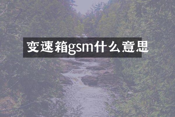 变速箱gsm什么意思