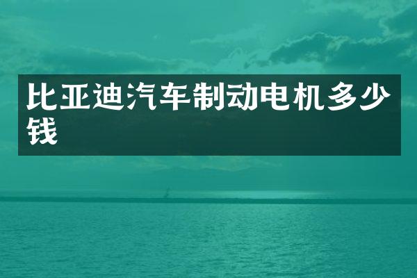 比亚迪汽车制动电机多少钱