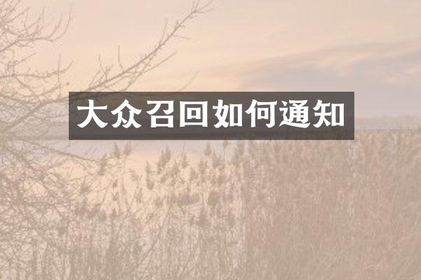 大众召回如何通知