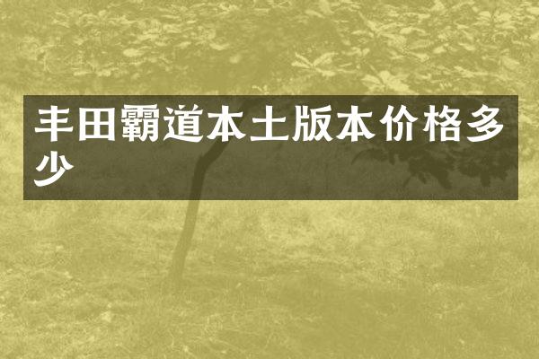 丰田霸道本土版本价格多少