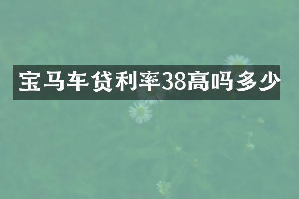 宝马车贷利率38高吗多少